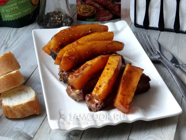 Фото блюда: Тыква с ребрышками в духовке