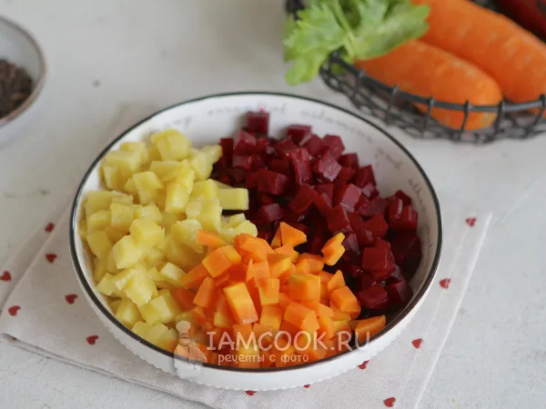 Фото блюда: Овощи для салата сувид (су-вид)