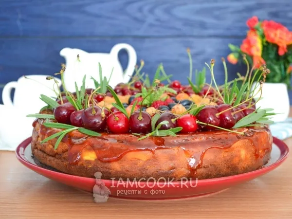 Фото блюда: Творожная запеканка с вишней