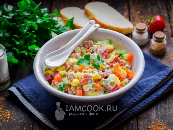 Фото блюда: Салат «Столичный» со свежими огурцами