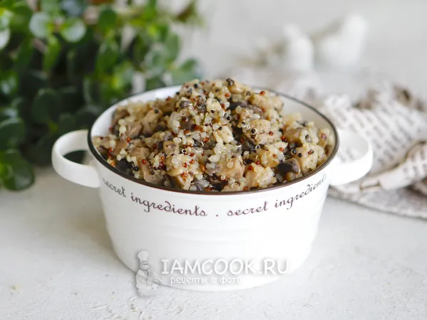 Фото блюда: Киноа с курицей и грибами