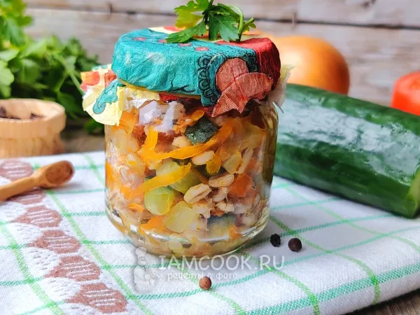 Фото блюда: Классический рассольник на зиму с перловкой (в банках)