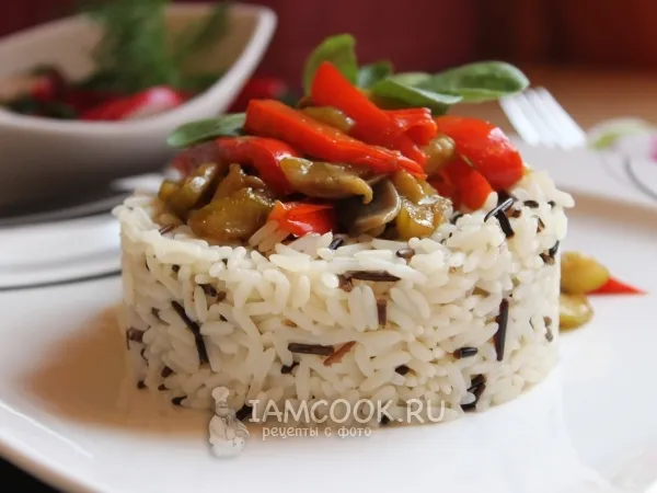 Фото блюда: Рис с шампиньонами и цуккини