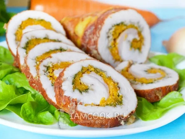 Фото блюда: Мясной рулет в луковой шелухе