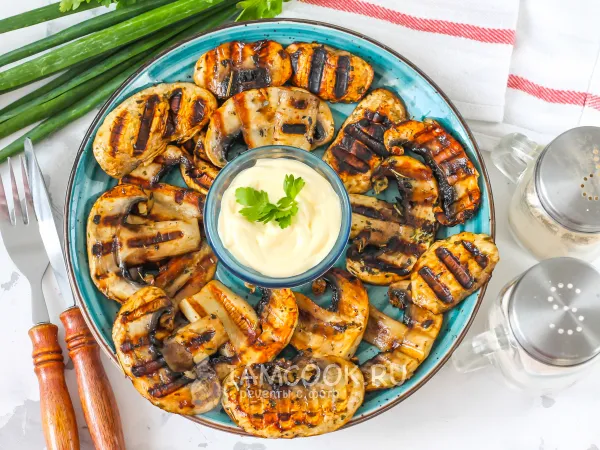 Фото блюда: Шампиньоны на электрогриле