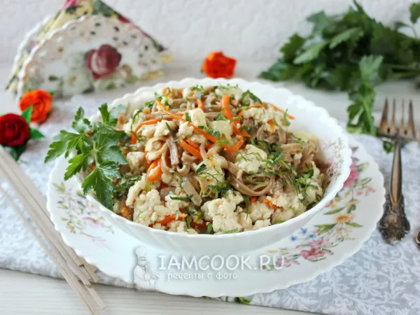Фото блюда: Гречневая лапша с фаршем