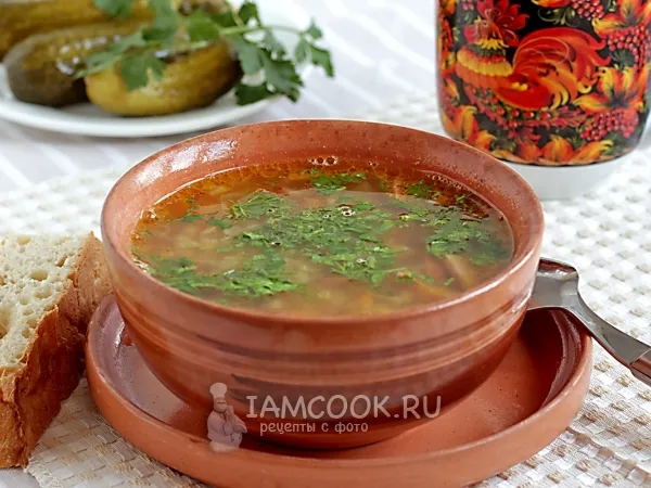 Фото блюда: Чечевичный суп с копченостями