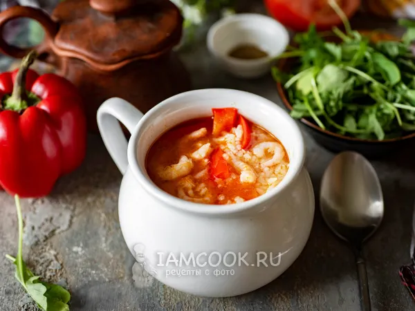 Фото блюда: Суп с креветками и рисом