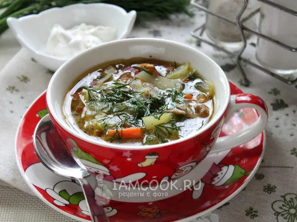 Фото блюда: Щи из замороженных белых грибов