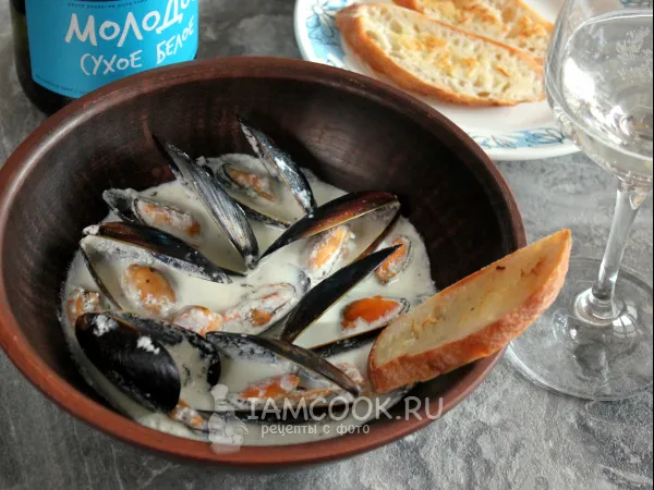 Фото блюда: Мидии в соусе «Блю чиз»