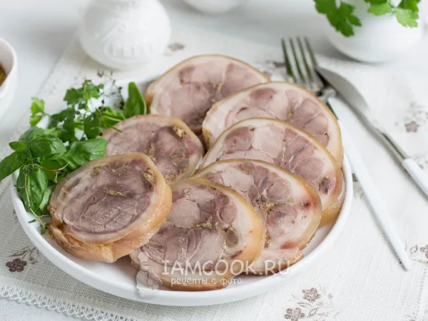 Фото блюда: Рулет из свиной рульки в духовке