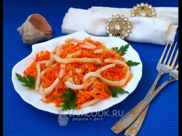 Фото блюда: Кальмары по-корейски с морковью