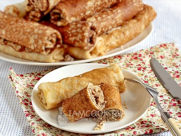 Фото блюда: Блинчики с курицей и говядиной