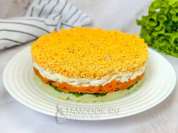 Фото блюда: Салат «Мимоза» с икрой минтая