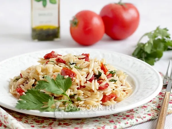 Фото блюда: Макаронный салат из пасты орзо