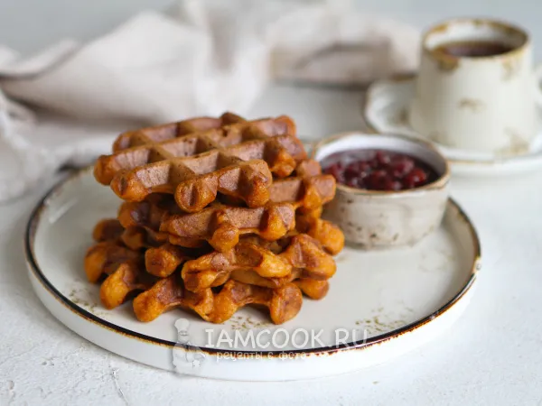 Фото блюда: Постные тыквенные вафли