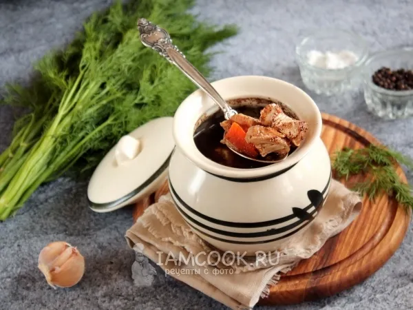 Фото блюда: Подлива из курицы в горшочке