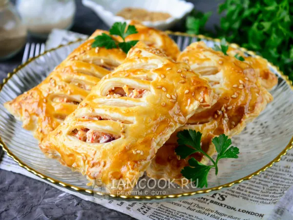 Фото блюда: Слойки с крабовыми палочками