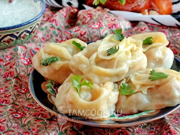 Фото блюда: Манты с тыквой и фаршем