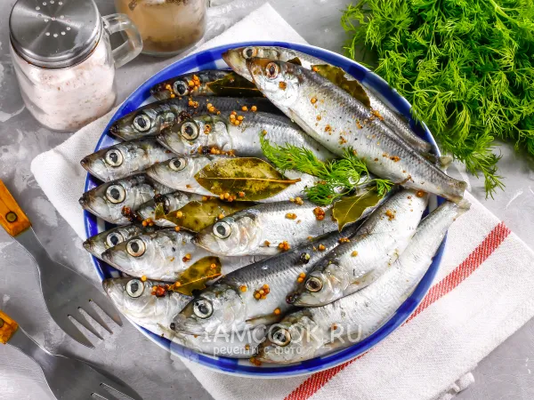 Фото блюда: Салака пряного посола в домашних условиях