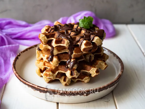 Фото блюда: Творожно-банановые вафли в вафельнице