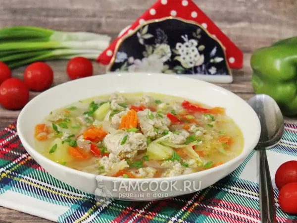Фото блюда: Овощной суп с фаршем
