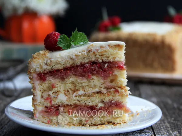 Фото блюда: Торт «Молочная девочка» с малиной