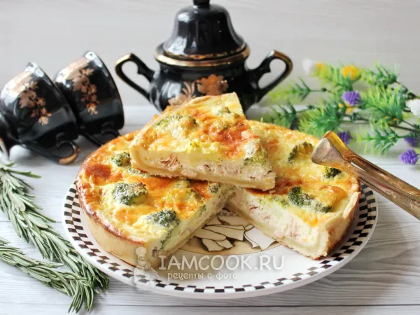 Фото блюда: Киш с горбушей и брокколи