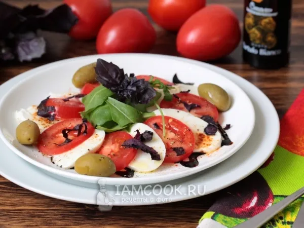 Фото блюда: Моцарелла с помидорами