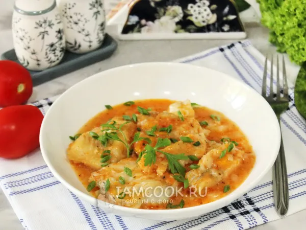 Фото блюда: Филе трески в томатном соусе