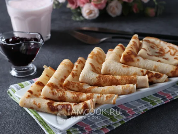 Фото блюда: Блины на питьевом йогурте