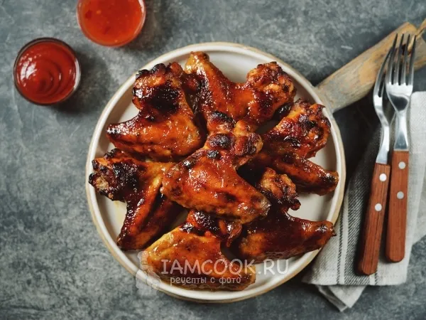 Фото блюда: Куриные крылышки в абрикосовой глазури