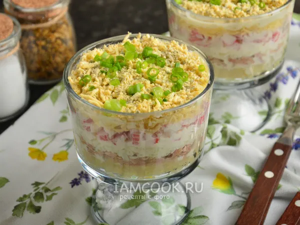 Фото блюда: Салат «Аристократ» с тунцом и крабовыми палочками