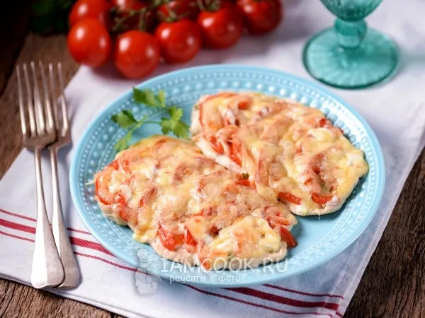 Фото блюда: Отбивные из куриного филе с сыром в духовке
