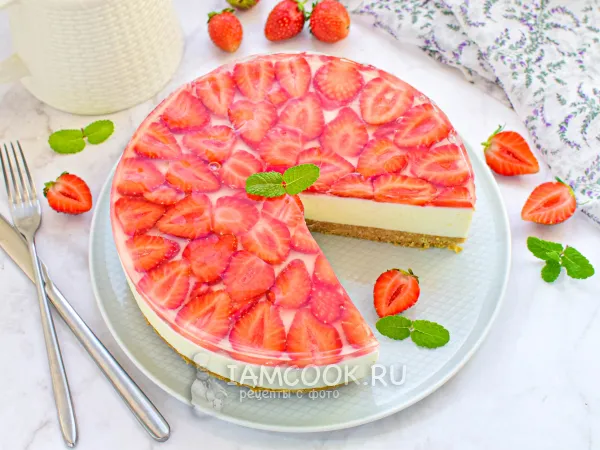 Фото блюда: Чизкейк с клубникой и маскарпоне