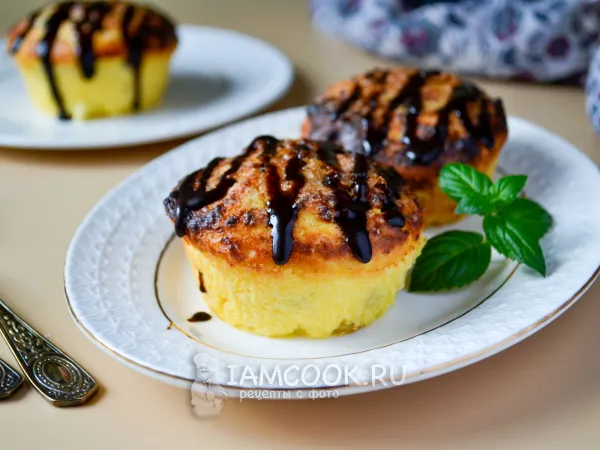 Фото блюда: Творожная запеканка с изюмом в аэрогриле