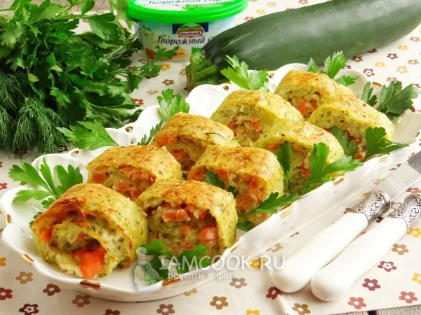 Фото блюда: Картофельно-кабачковый рулет с форелью