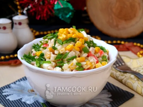 Фото блюда: Салат с макаронами и крабовыми палочками