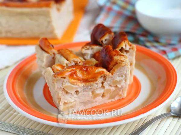 Фото блюда: Манный пудинг с яблоками