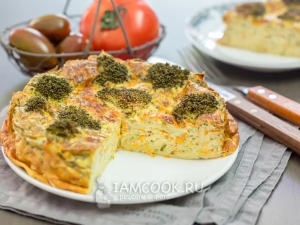 Фото блюда: Запеканка с брокколи, овощами и сыром