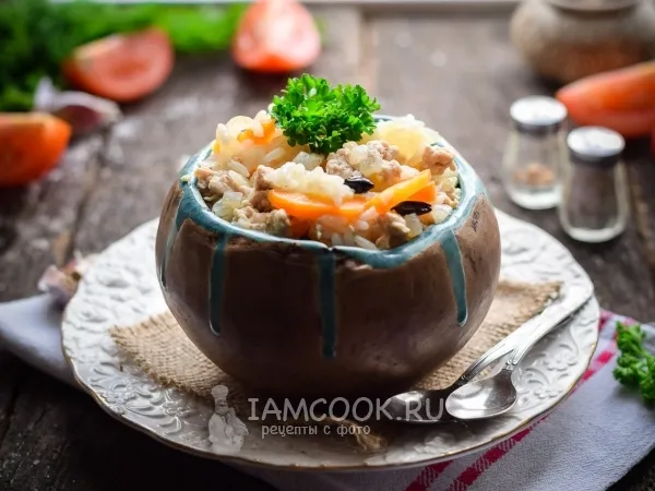 Фото блюда: Плов с фаршем в мультиварке