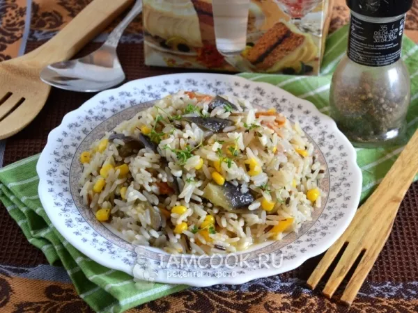 Фото блюда: Гарнир из риса с португальской смесью в мультиварке