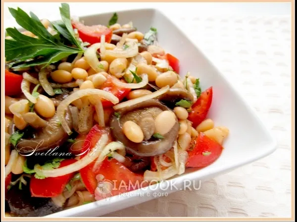 Фото блюда: Салат с грибами и фасолью