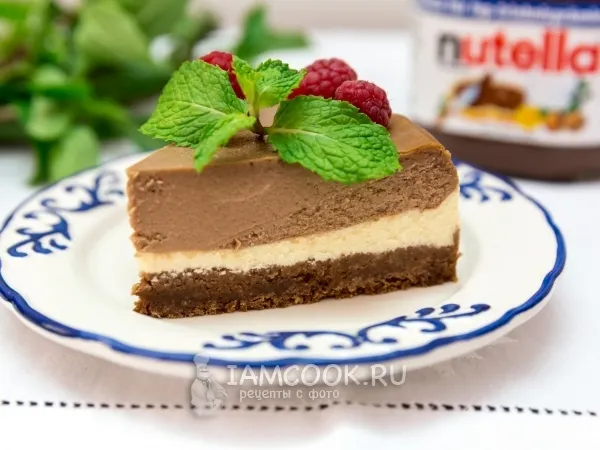 Фото блюда: Двухцветный творожный чизкейк с Нутеллой