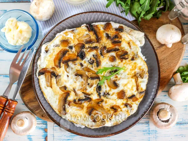 Фото блюда: Белковый омлет с шампиньонами