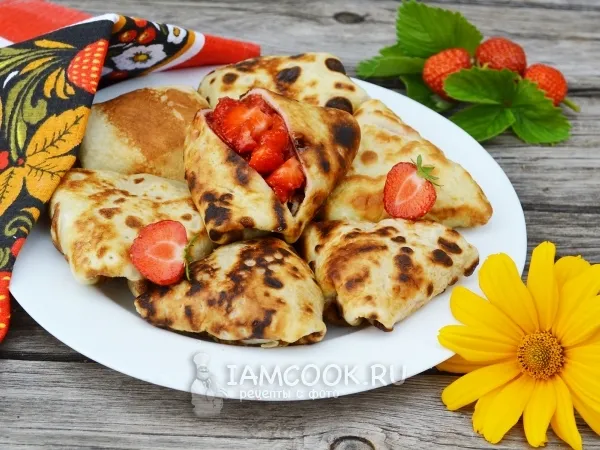 Фото блюда: Блинчики с клубникой