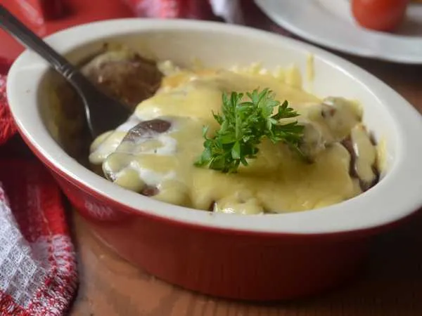 Фото блюда: Куриная печень запеченная с сыром