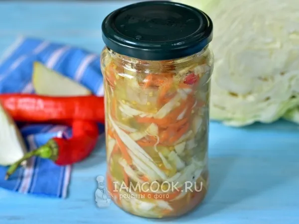 Фото блюда: Баклажаны с капустой по-корейски на зиму