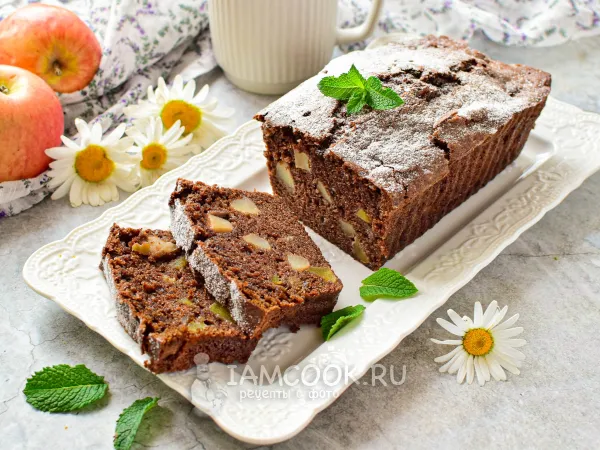 Фото блюда: Шоколадный кекс с яблоками в духовке