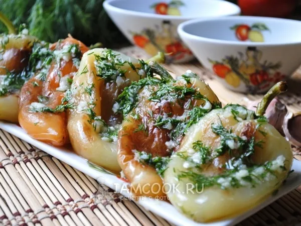 Фото блюда: Жареный перец с чесноком